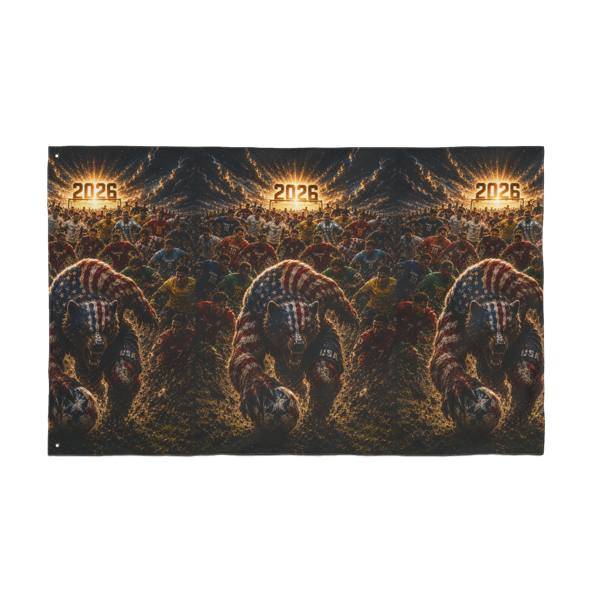2026 USA Bear Soccer Double-Sided Flag — Patriotic Sports Garden Banner