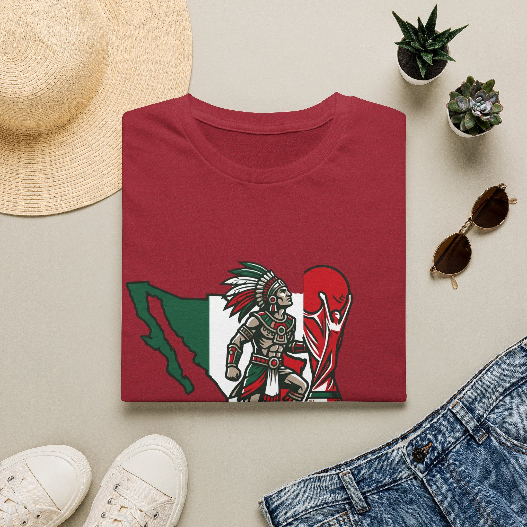 Aztec Warrior Mexico Map T-Shirt | 2026 Tournament Design