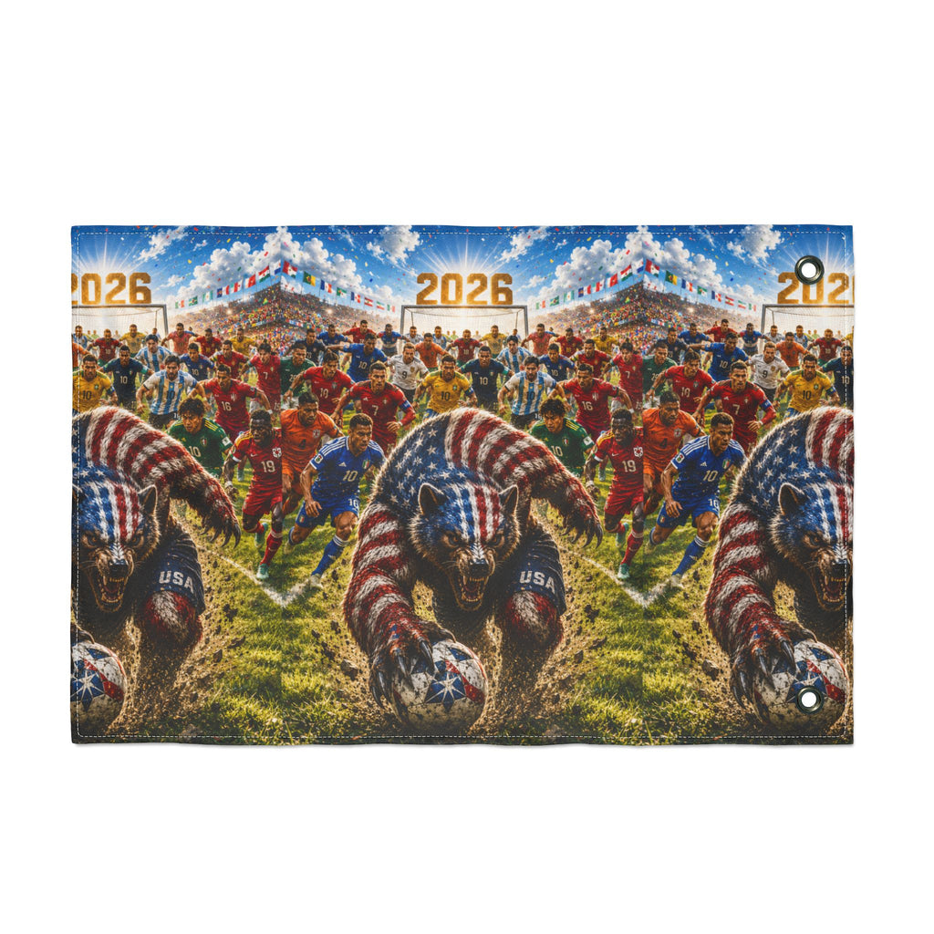 2026 USA Bear Soccer Double-Sided Flag — Patriotic Sports Garden Banner