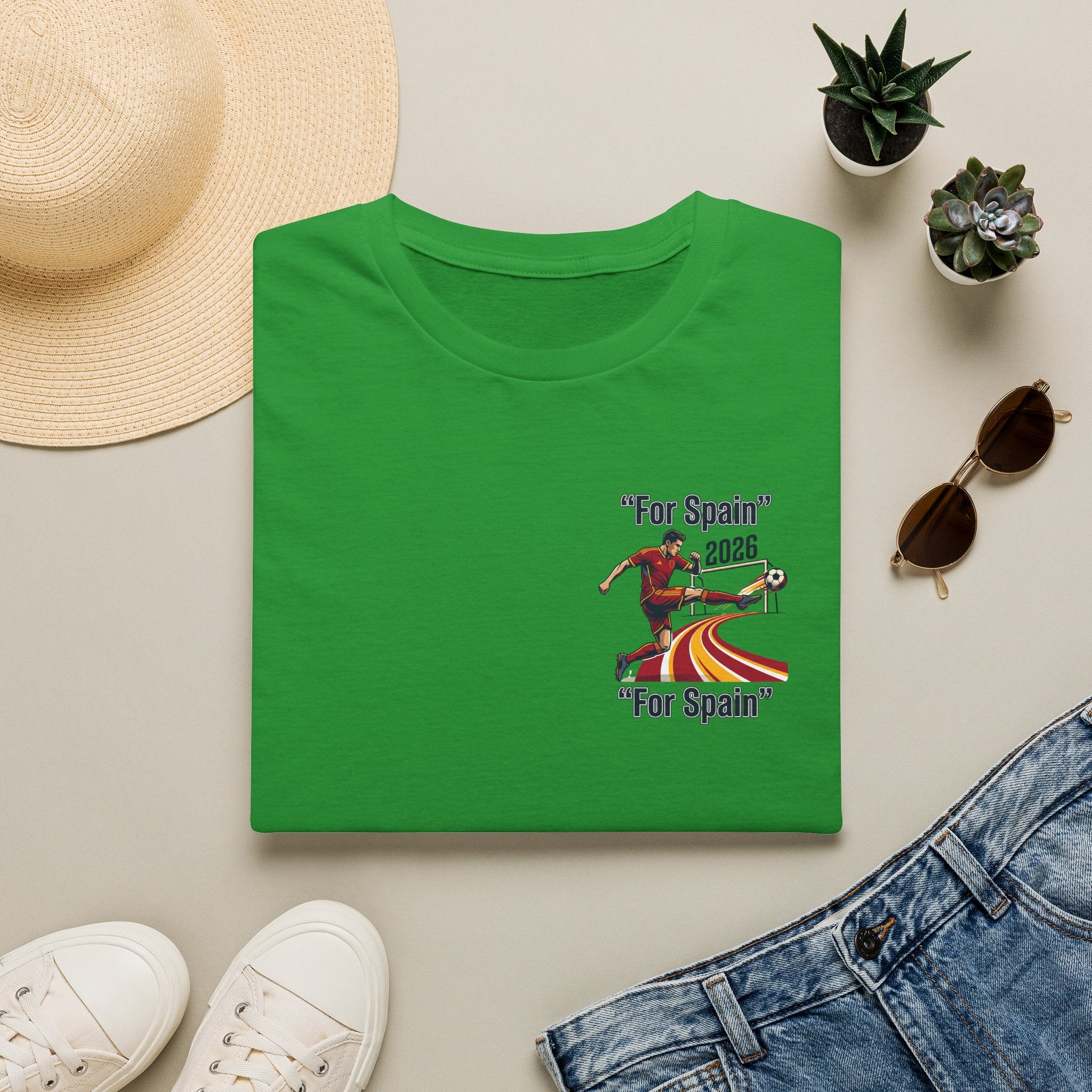 "For Spain" 2026 Soccer Player T-Shirt | Spanish Flag Stripes