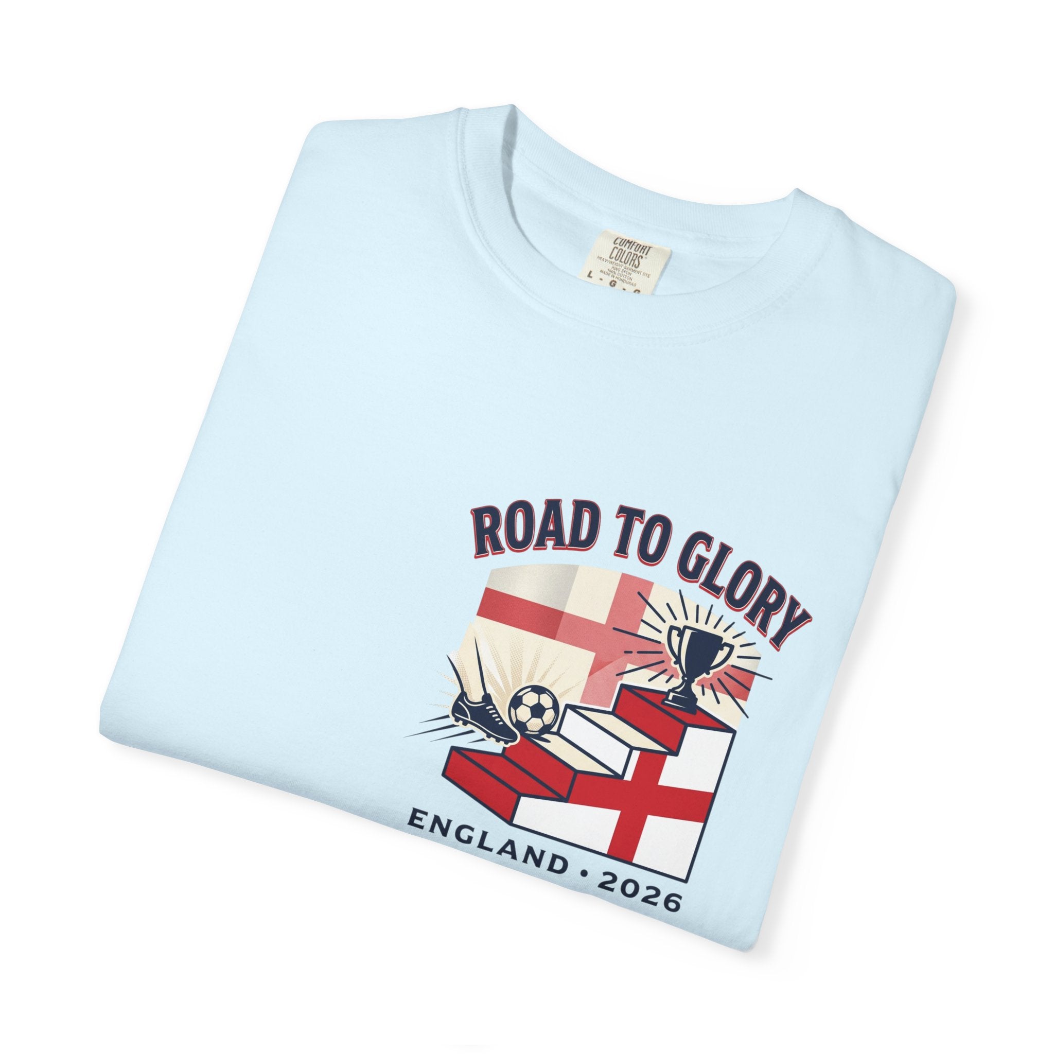 Road to Glory England 2026 Soccer Crest T-Shirt | Football Graphic Tee