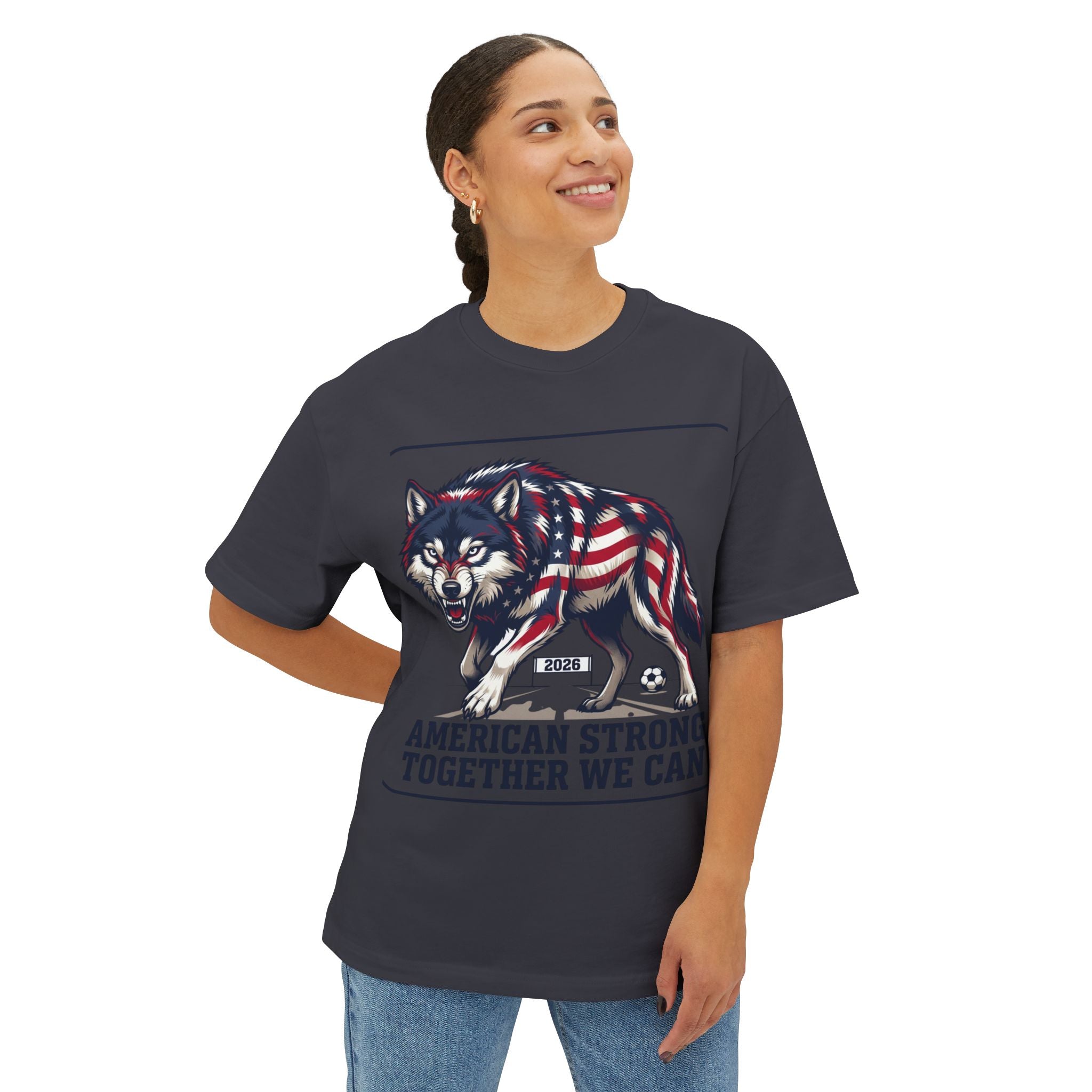 American Flag Wolf Together We Can Tee | Patriotic Shirt