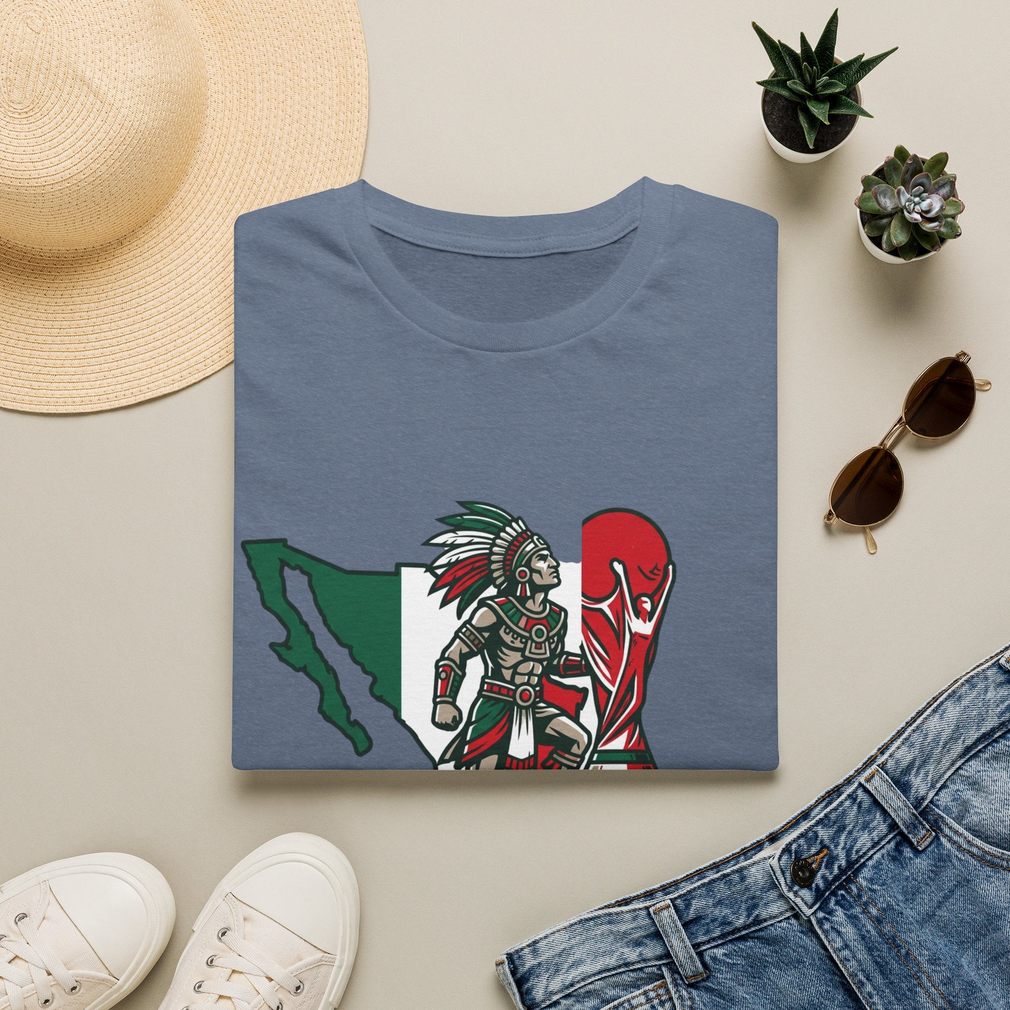 Aztec Warrior Mexico Map T-Shirt | 2026 Tournament Design