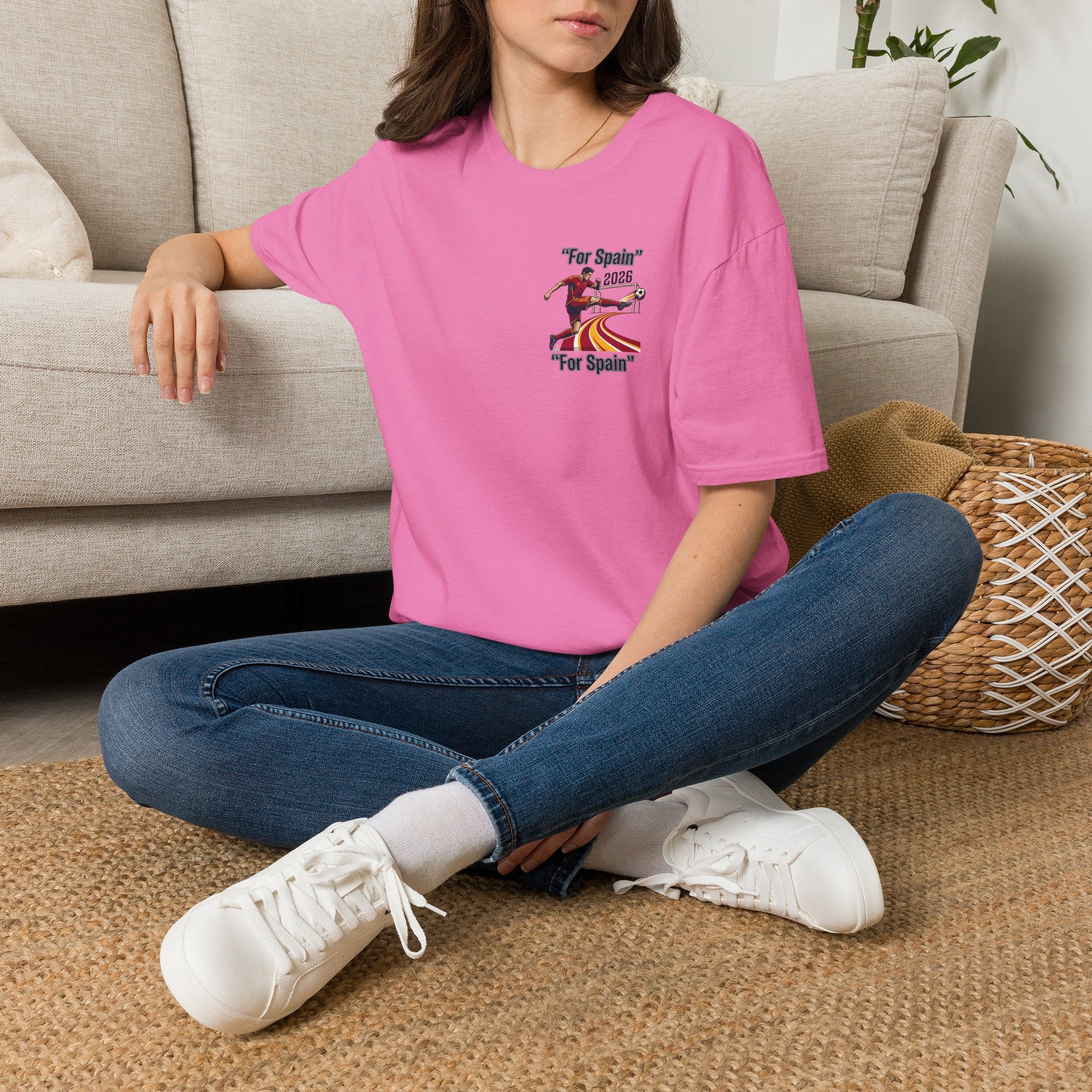 "For Spain" 2026 Soccer Player T-Shirt | Spanish Flag Stripes