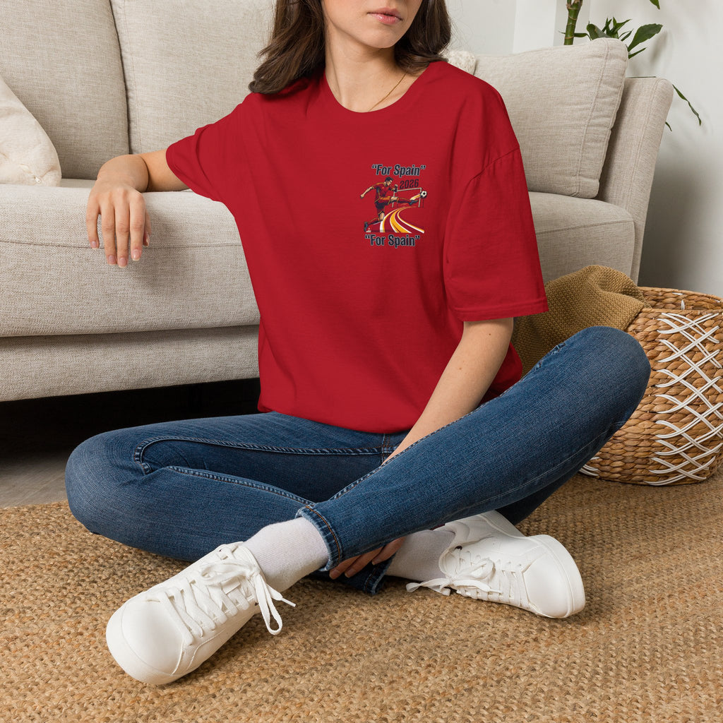 "For Spain" 2026 Soccer Player T-Shirt | Spanish Flag Stripes