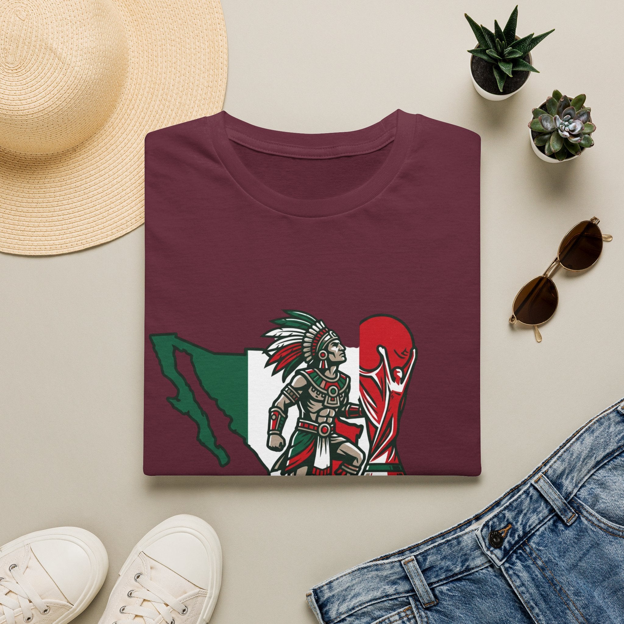 Aztec Warrior Mexico Map T-Shirt | 2026 Tournament Design