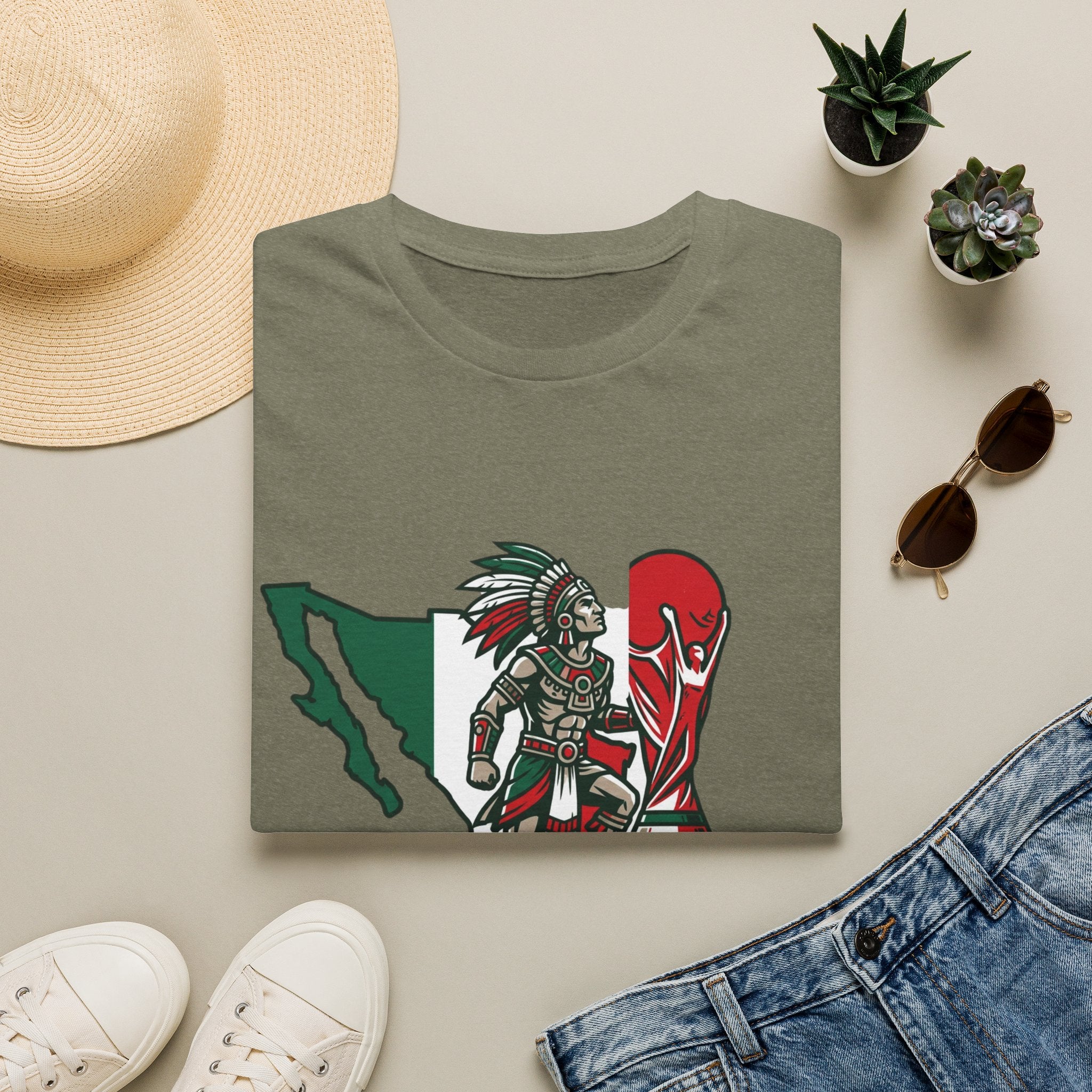 Aztec Warrior Mexico Map T-Shirt | 2026 Tournament Design