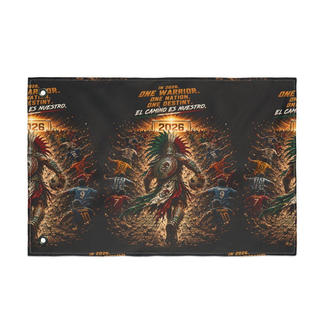 Aztec Warrior Double-Sided Decorative Flag — 'One Warrior, One Nation' 2026 Tribal Art