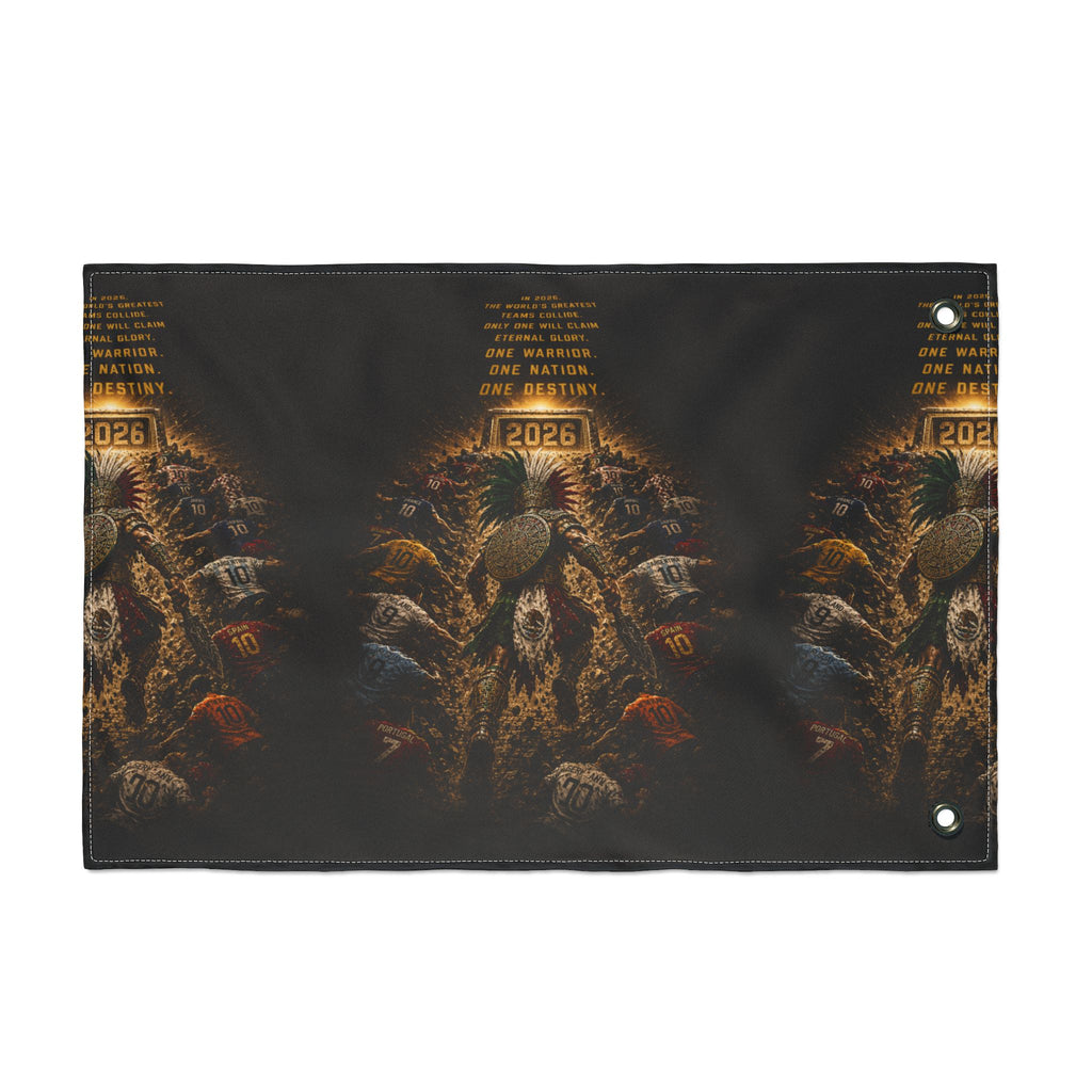 Aztec Warrior Double-Sided Decorative Flag — 'One Warrior, One Nation' 2026 Tribal Art