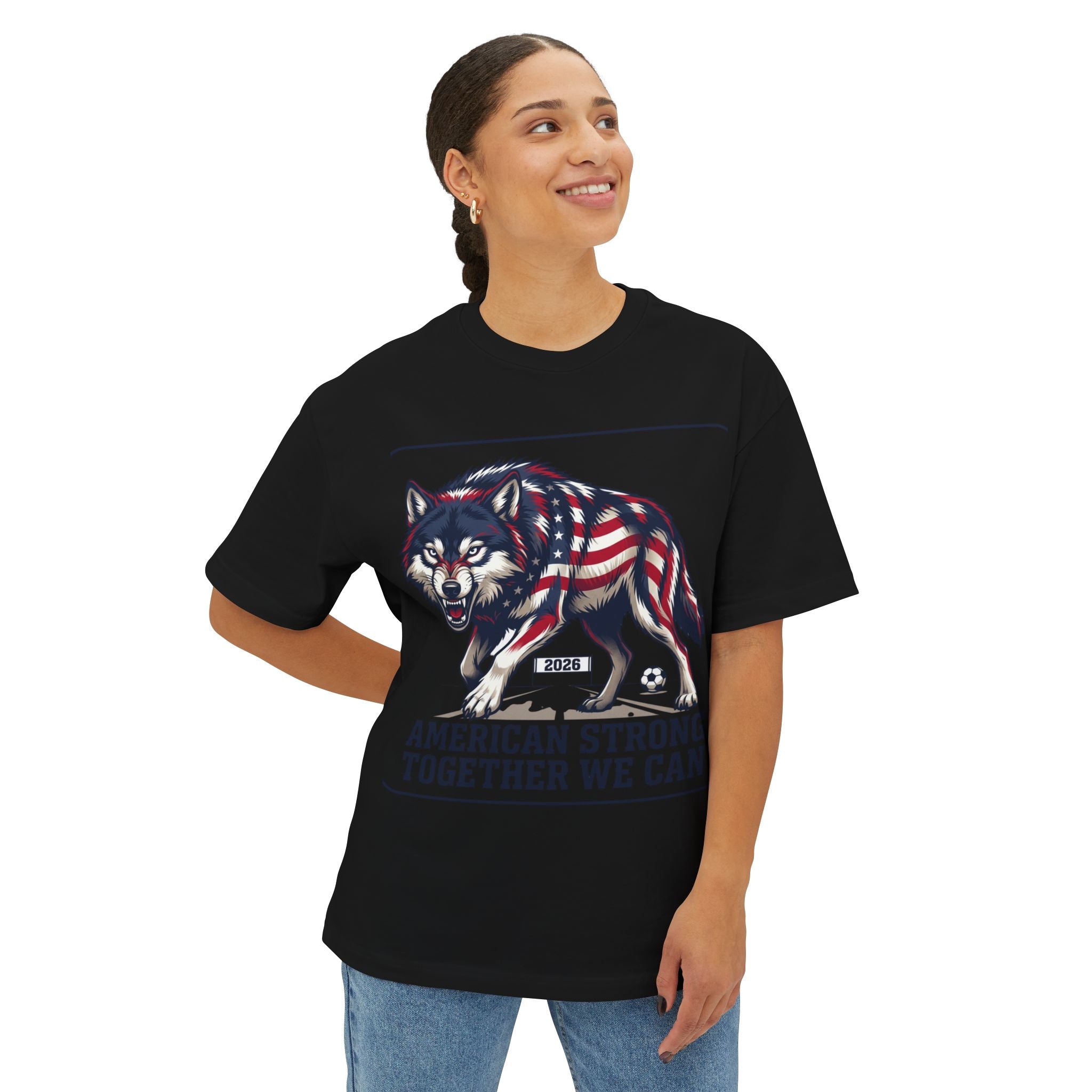 American Flag Wolf Together We Can Tee | Patriotic Shirt
