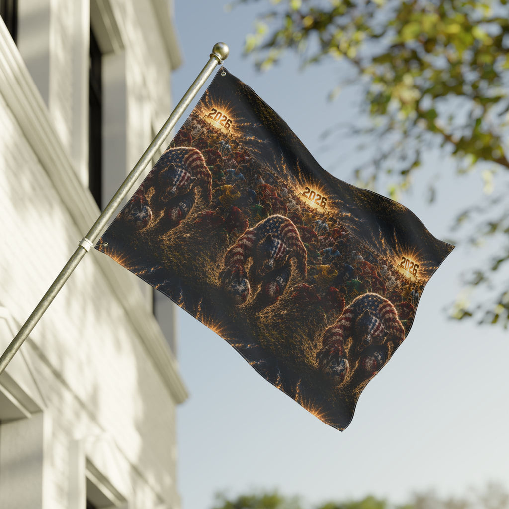 2026 USA Bear Soccer Double-Sided Flag — Patriotic Sports Garden Banner