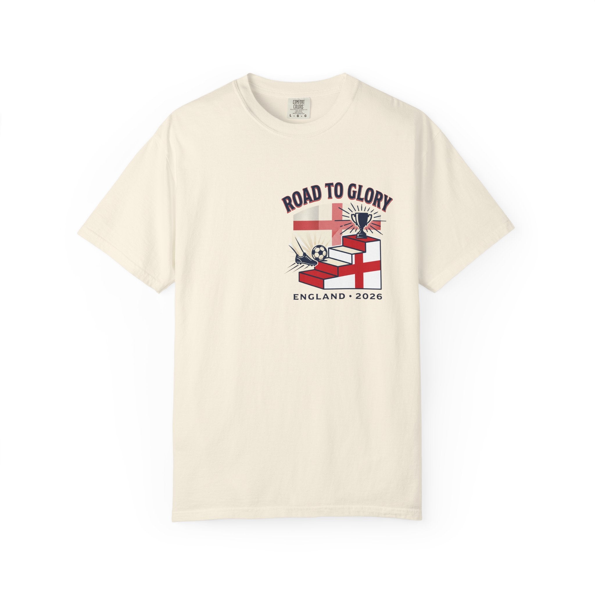 Road to Glory England 2026 Soccer Crest T-Shirt | Football Graphic Tee