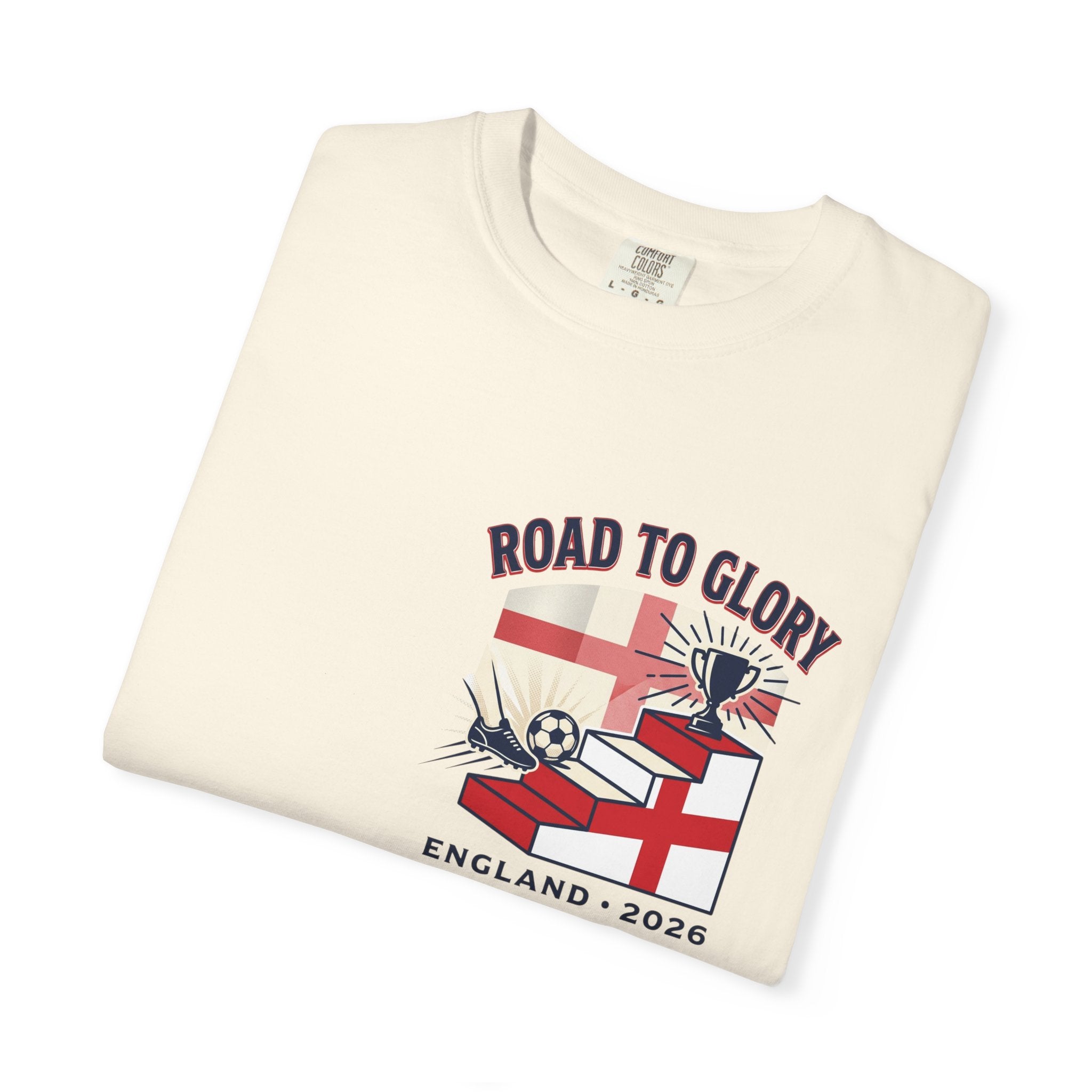 Road to Glory England 2026 Soccer Crest T-Shirt | Football Graphic Tee