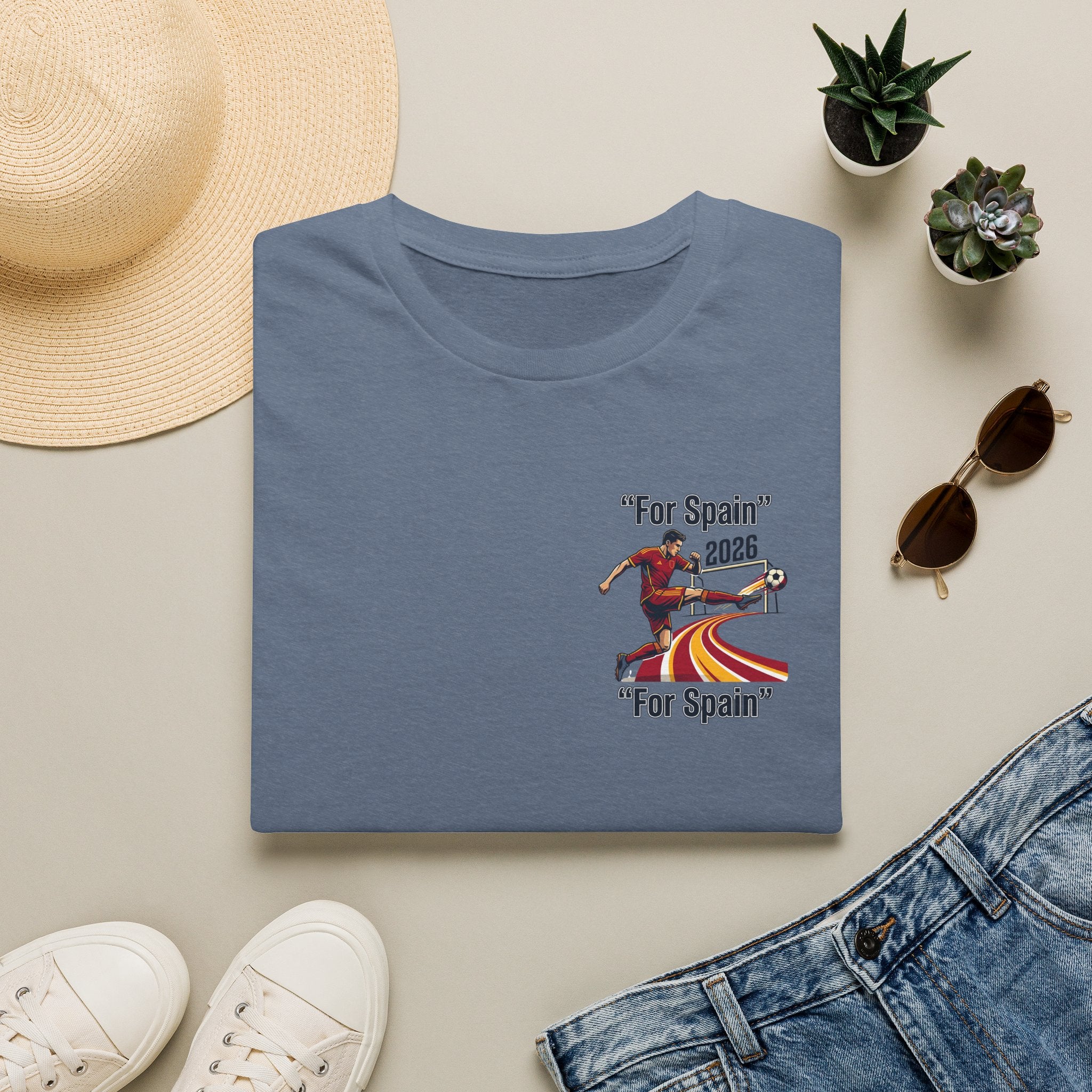 "For Spain" 2026 Soccer Player T-Shirt | Spanish Flag Stripes