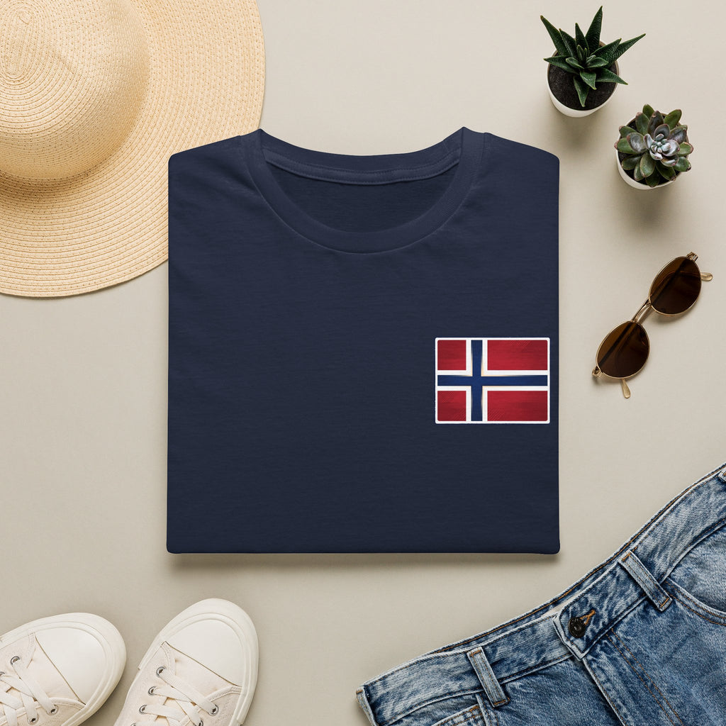Norway Flag Chest Pocket T‑Shirt — Minimal Scandinavian Pride Tee