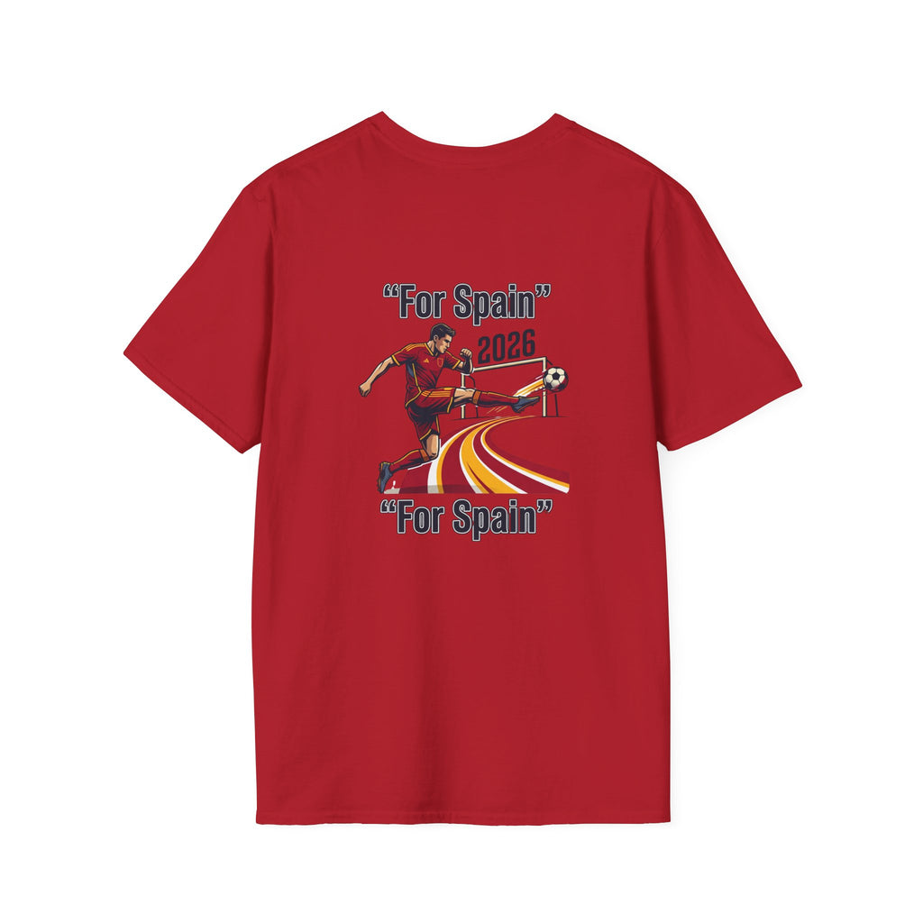 "For Spain" 2026 Soccer Player T-Shirt | Spanish Flag Stripes