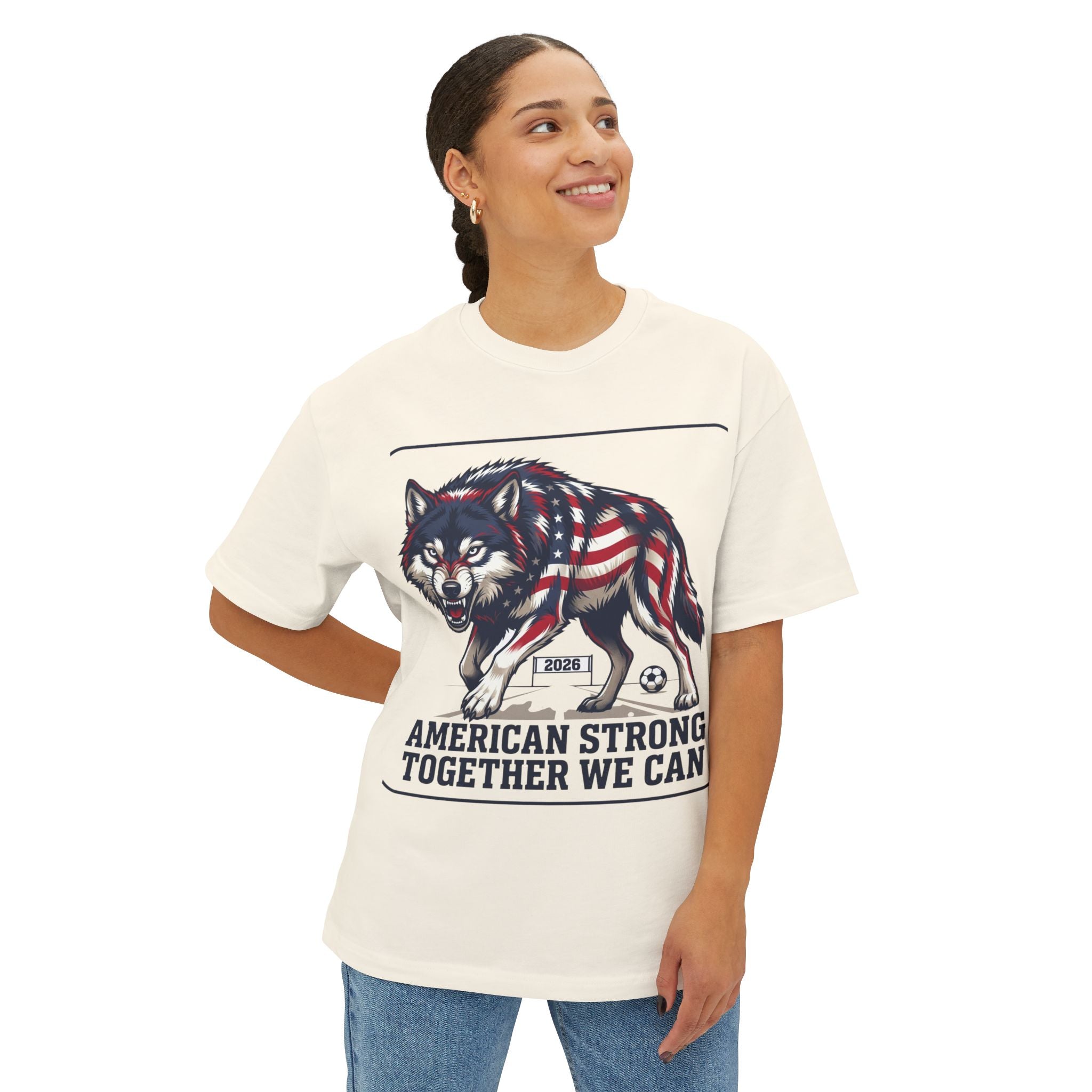 American Flag Wolf Together We Can Tee | Patriotic Shirt