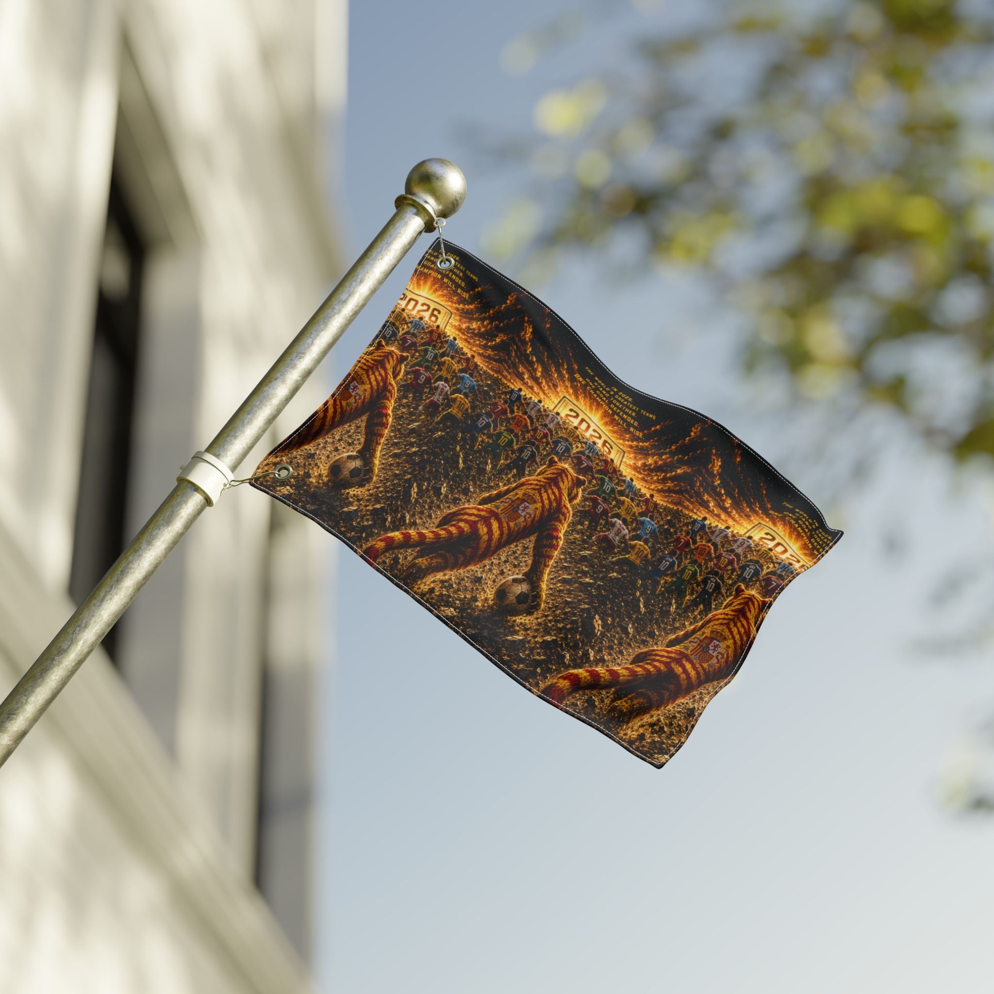 2026 Tiger Parade Double-Sided Flag — Retro Festival Banner
