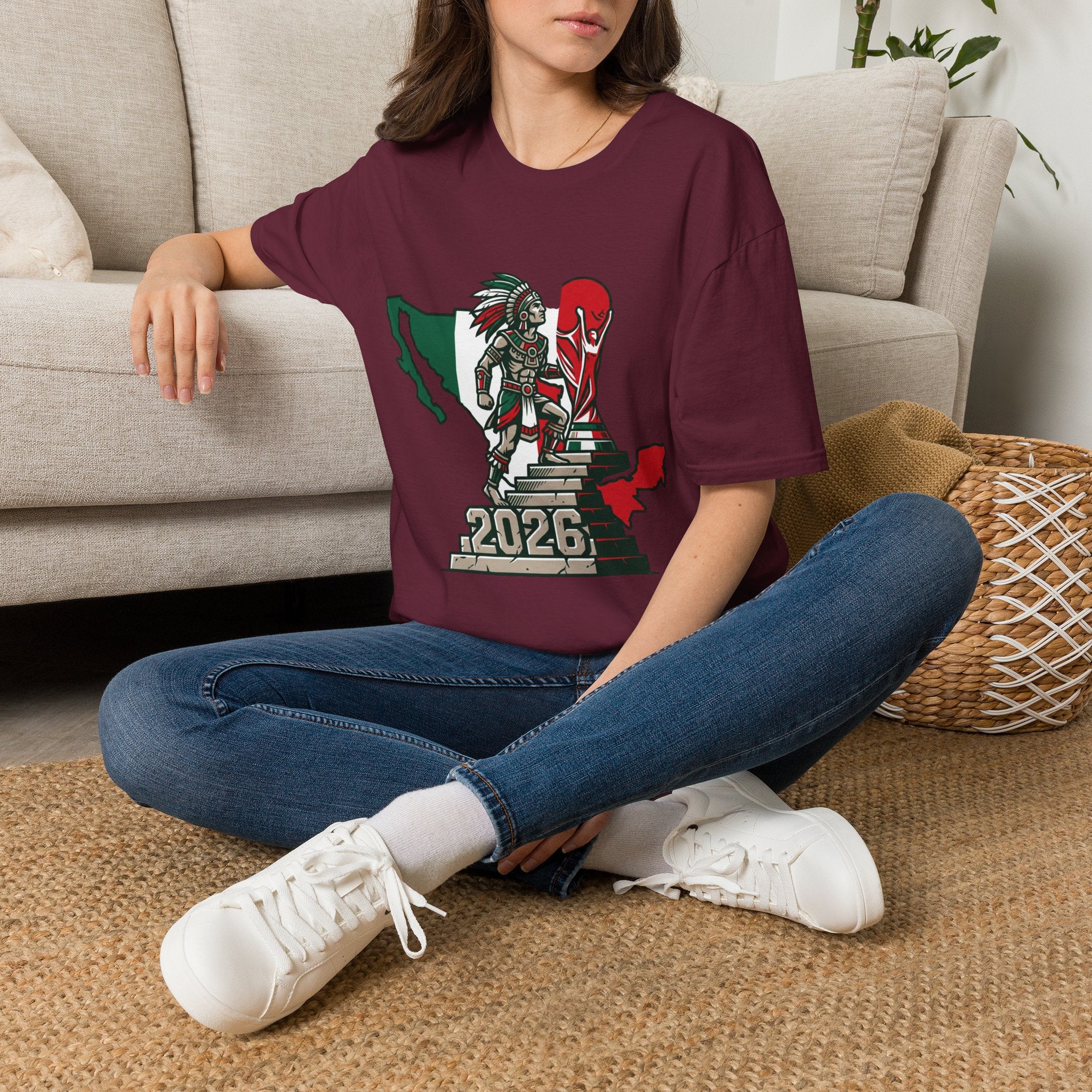 Aztec Warrior Mexico Map T-Shirt | 2026 Tournament Design