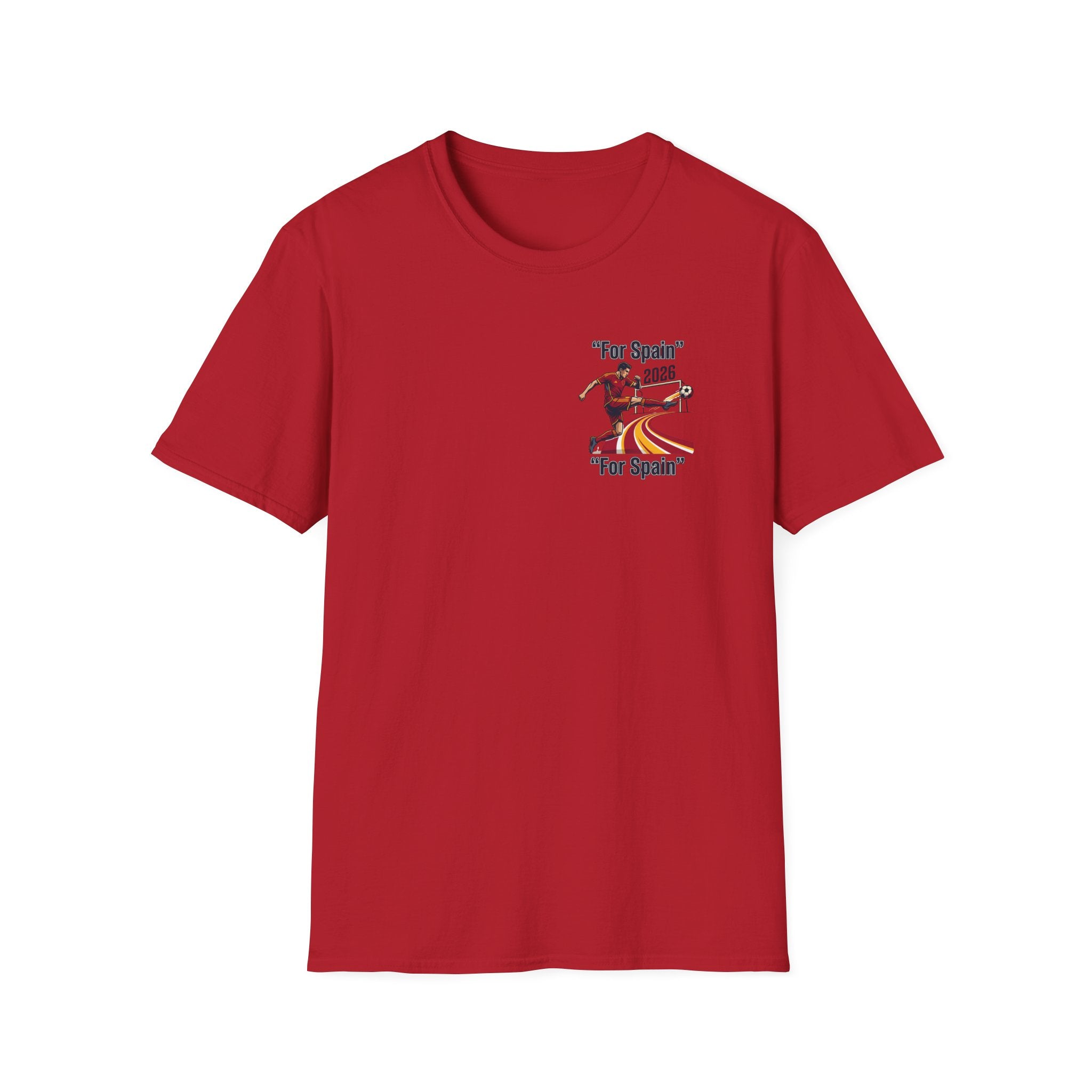 "For Spain" 2026 Soccer Player T-Shirt | Spanish Flag Stripes