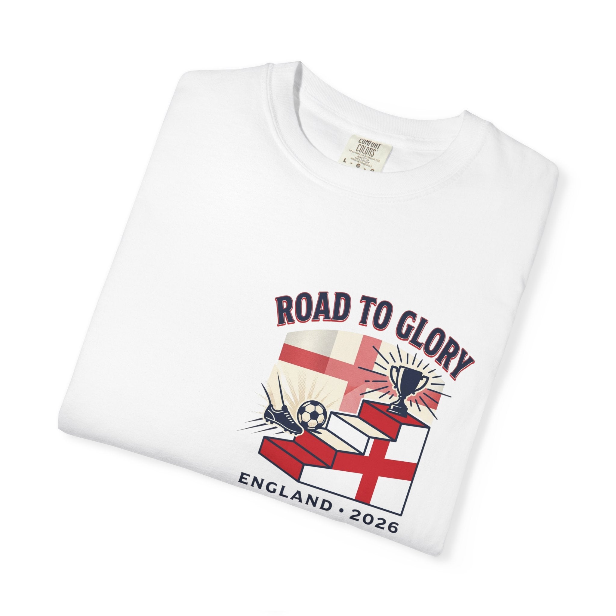 Road to Glory England 2026 Soccer Crest T-Shirt | Football Graphic Tee