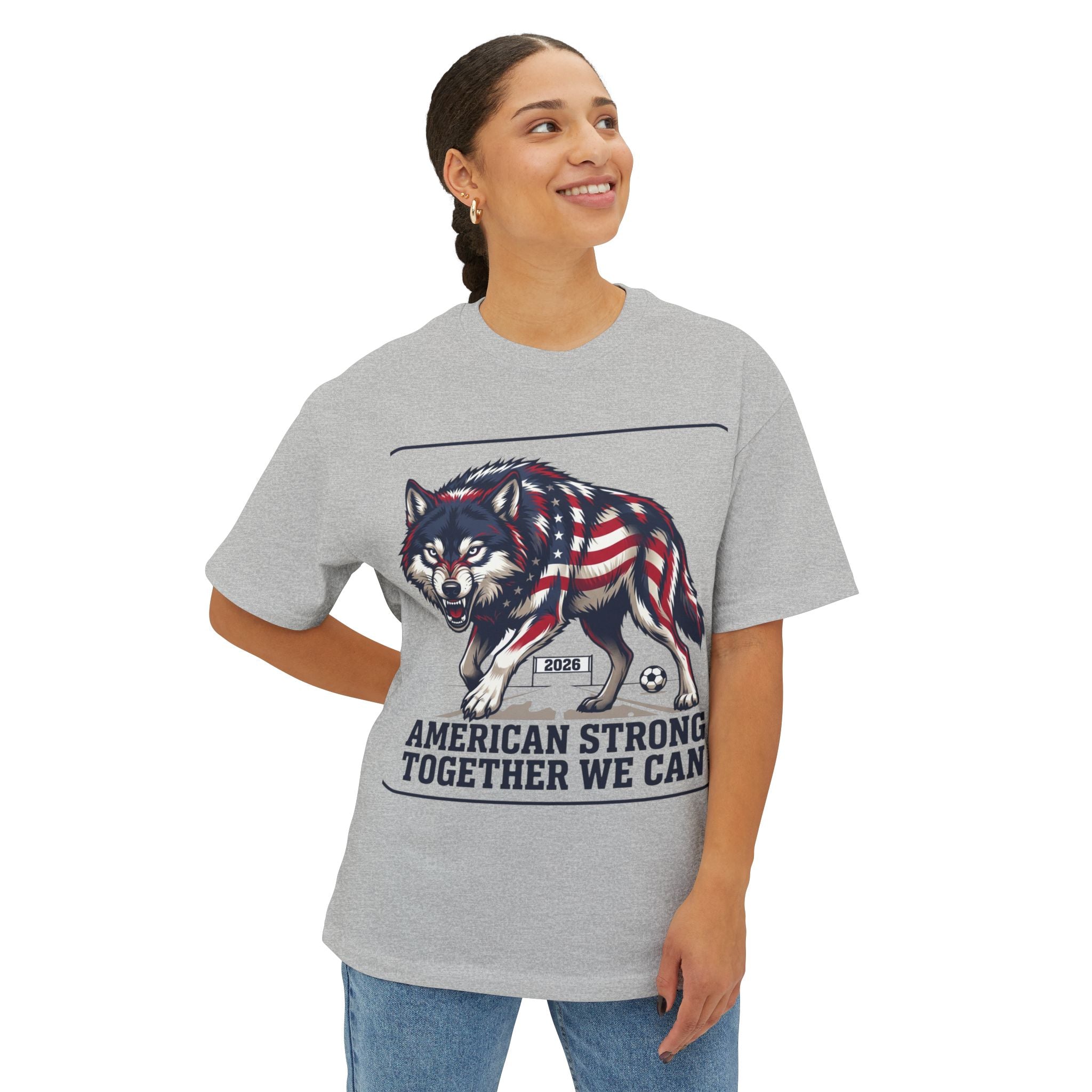 American Flag Wolf Together We Can Tee | Patriotic Shirt
