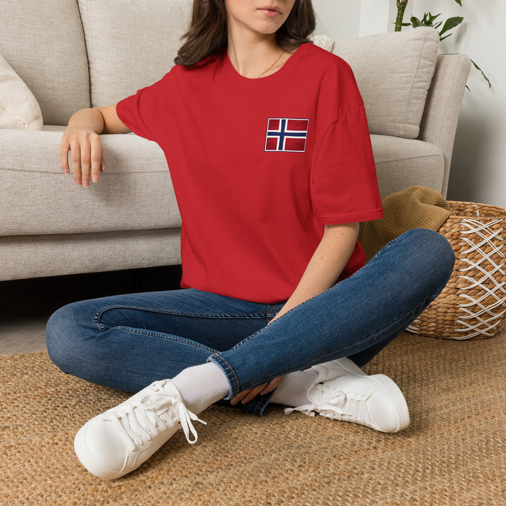 Norway Flag Chest Pocket T‑Shirt — Minimal Scandinavian Pride Tee