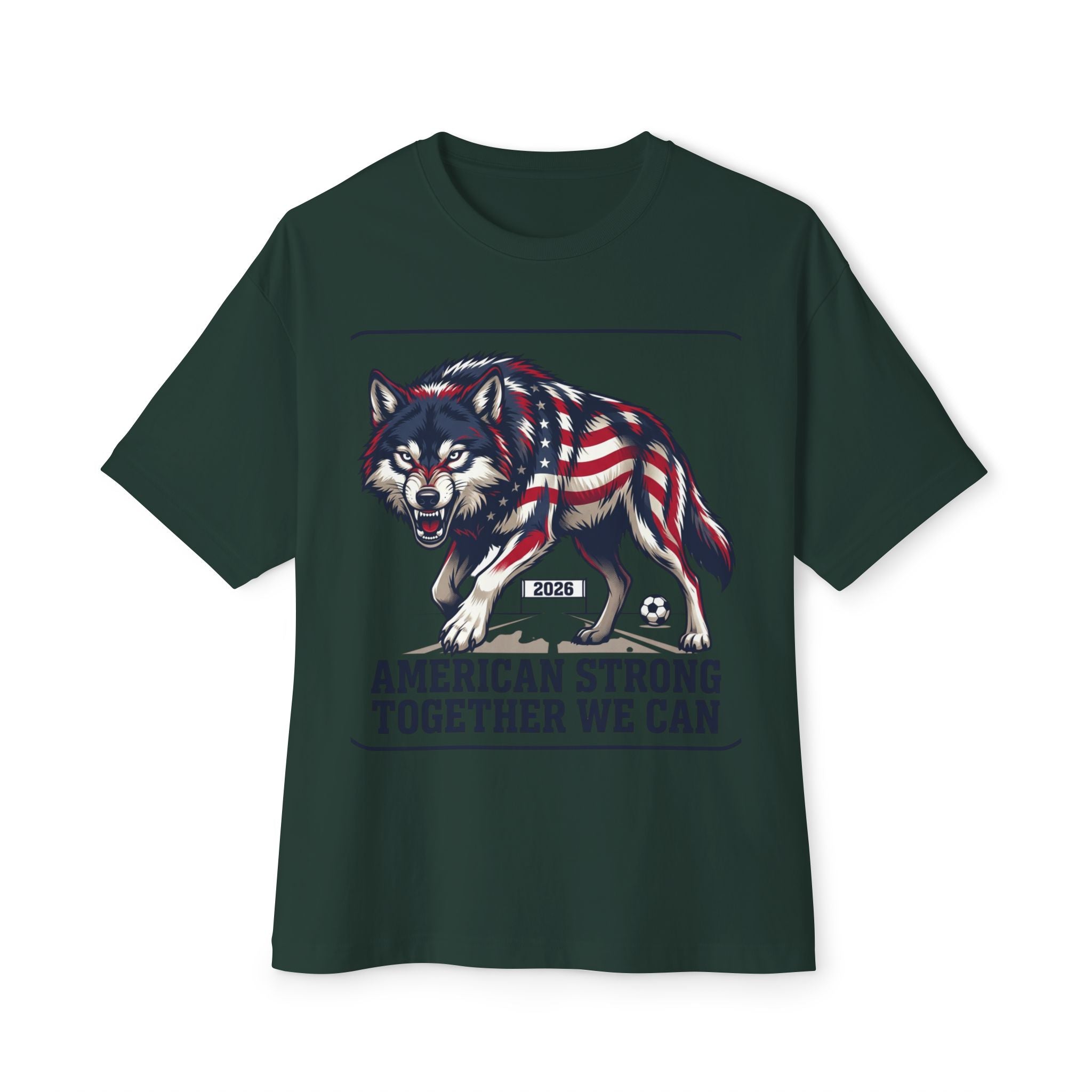 American Flag Wolf Together We Can Tee | Patriotic Shirt
