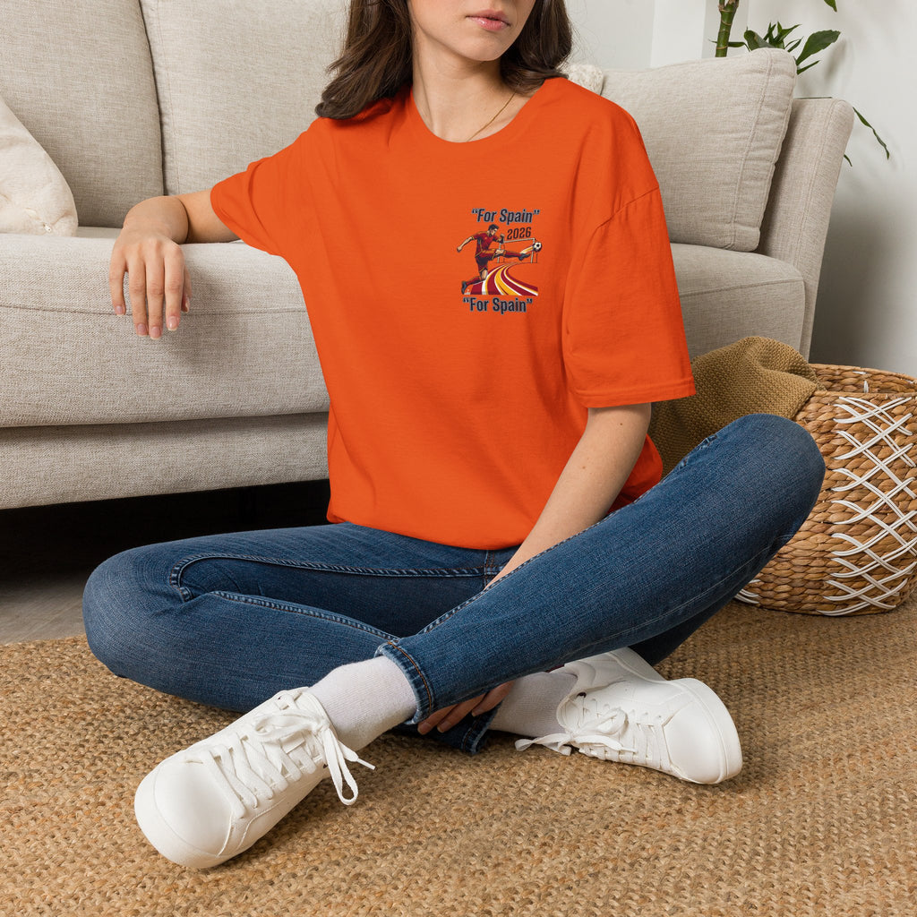 "For Spain" 2026 Soccer Player T-Shirt | Spanish Flag Stripes