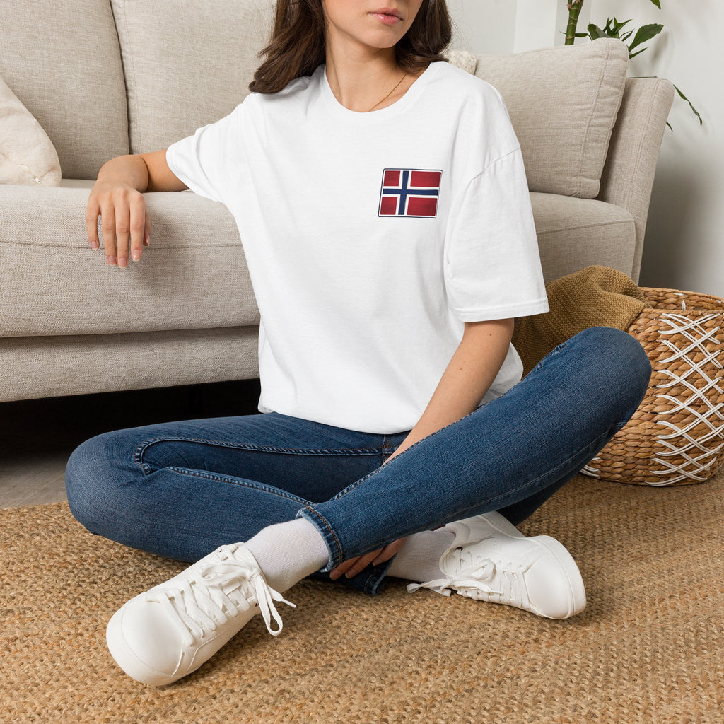 Norway Flag Chest Pocket T‑Shirt — Minimal Scandinavian Pride Tee