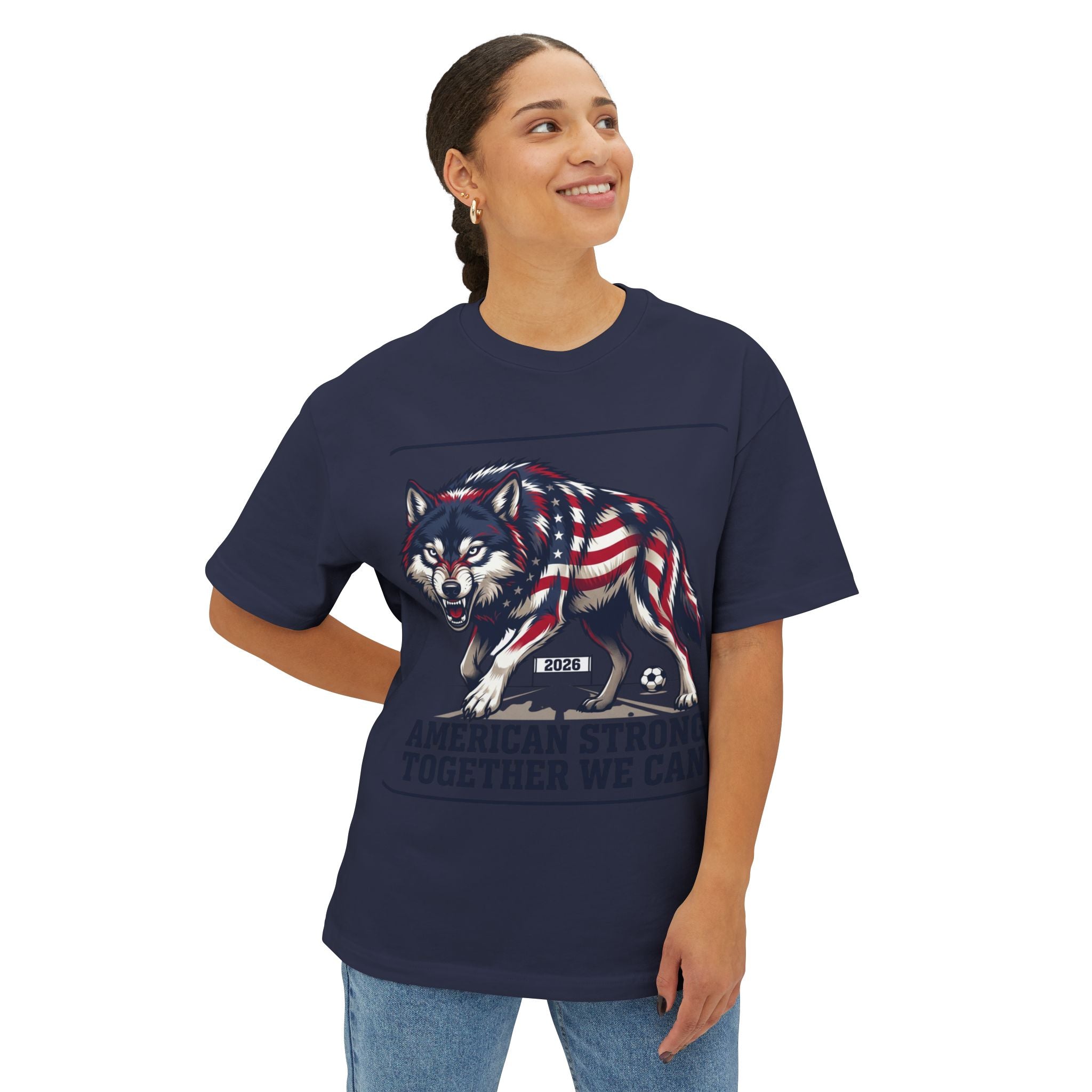 American Flag Wolf Together We Can Tee | Patriotic Shirt