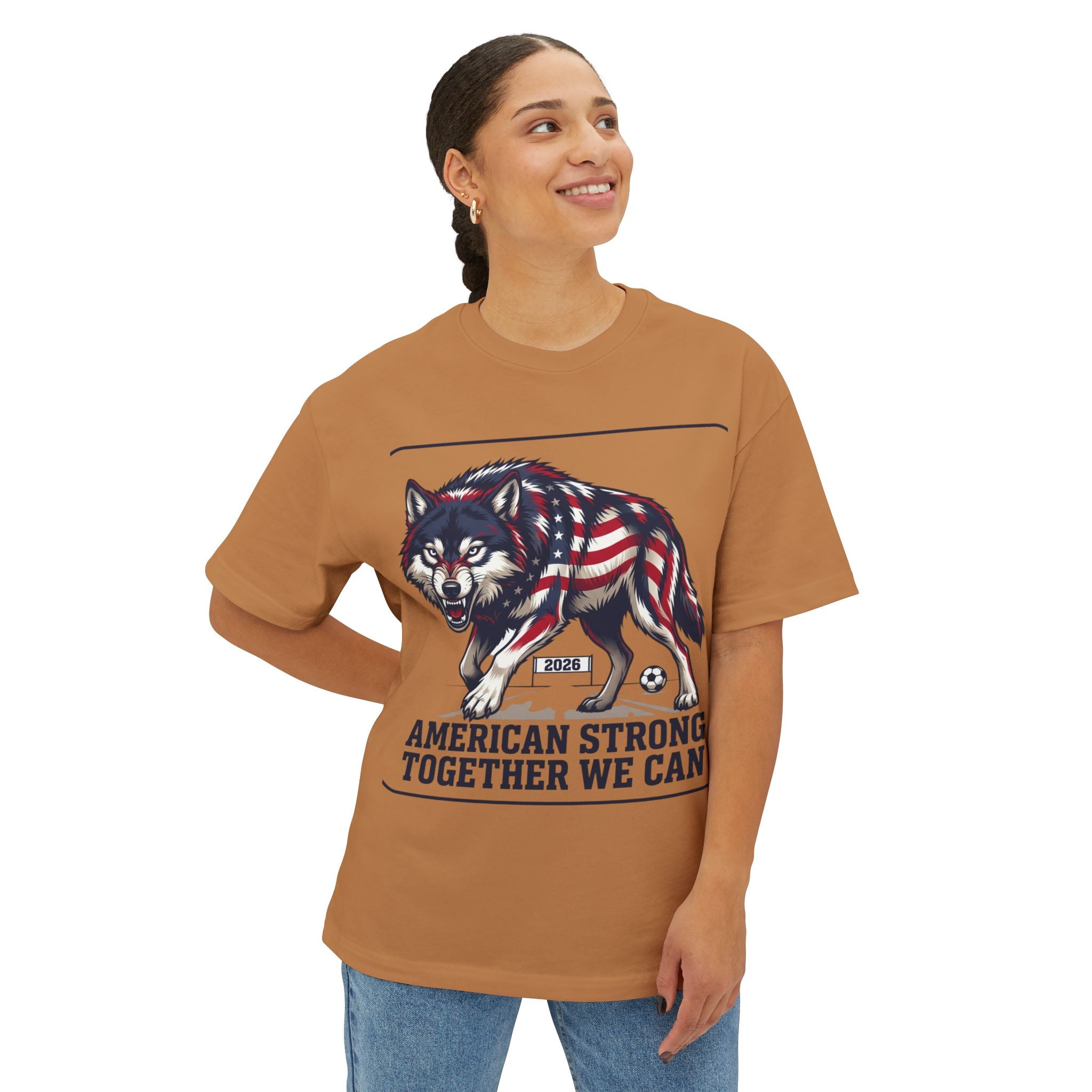 American Flag Wolf Together We Can Tee | Patriotic Shirt