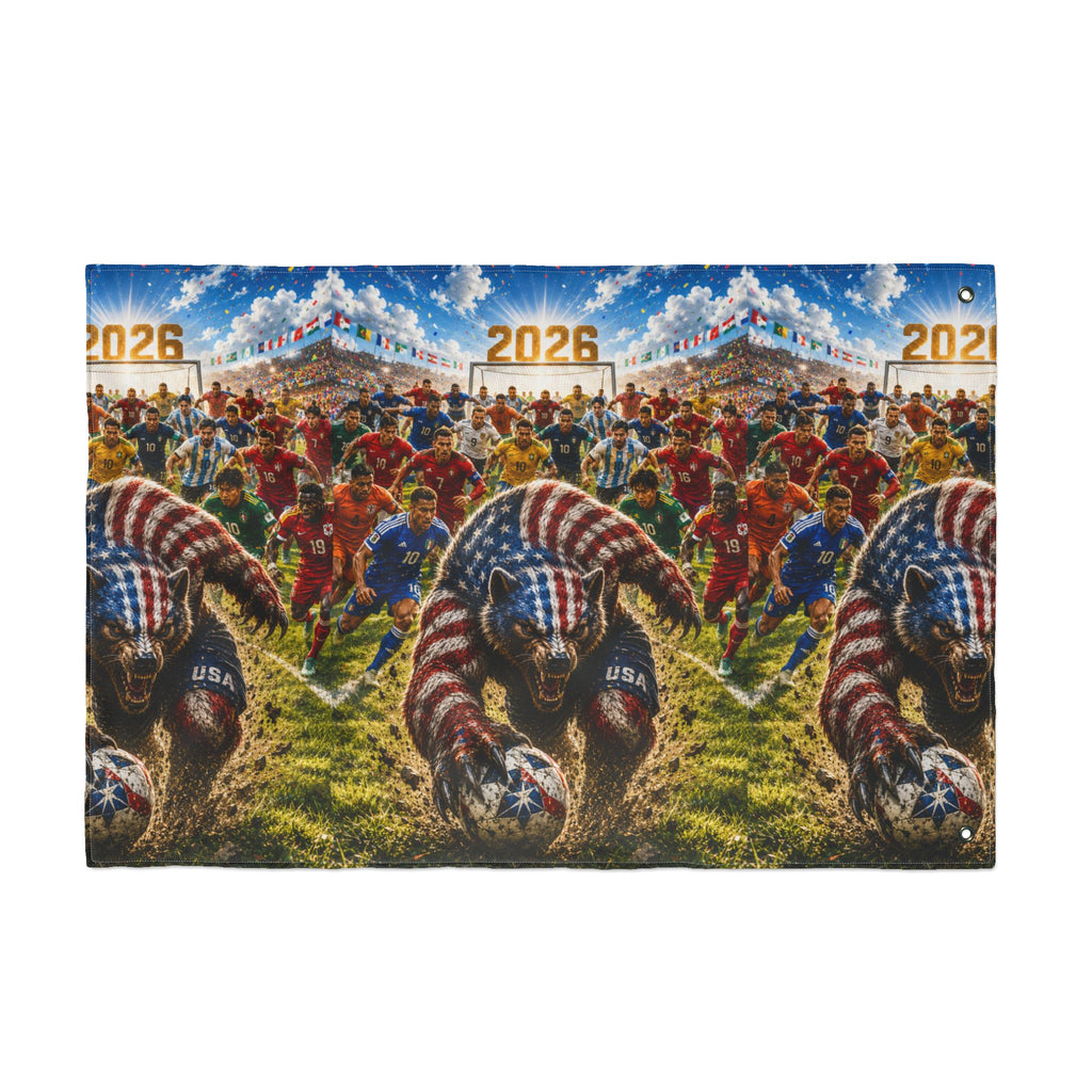 2026 USA Bear Soccer Double-Sided Flag — Patriotic Sports Garden Banner