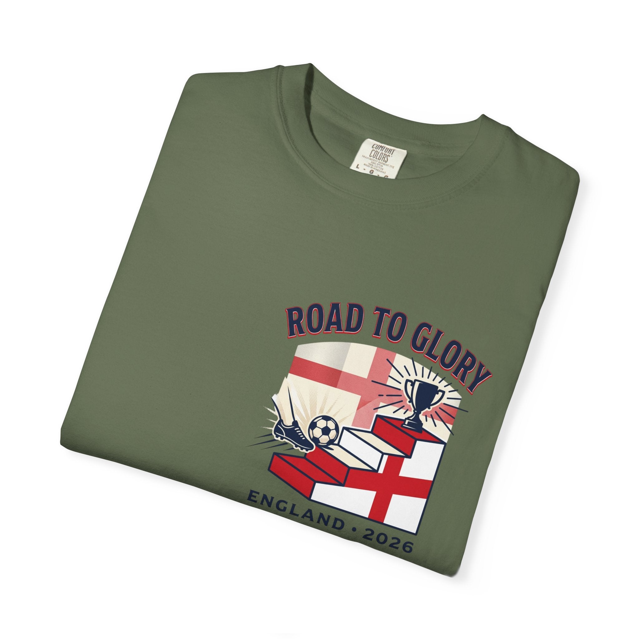 Road to Glory England 2026 Soccer Crest T-Shirt | Football Graphic Tee