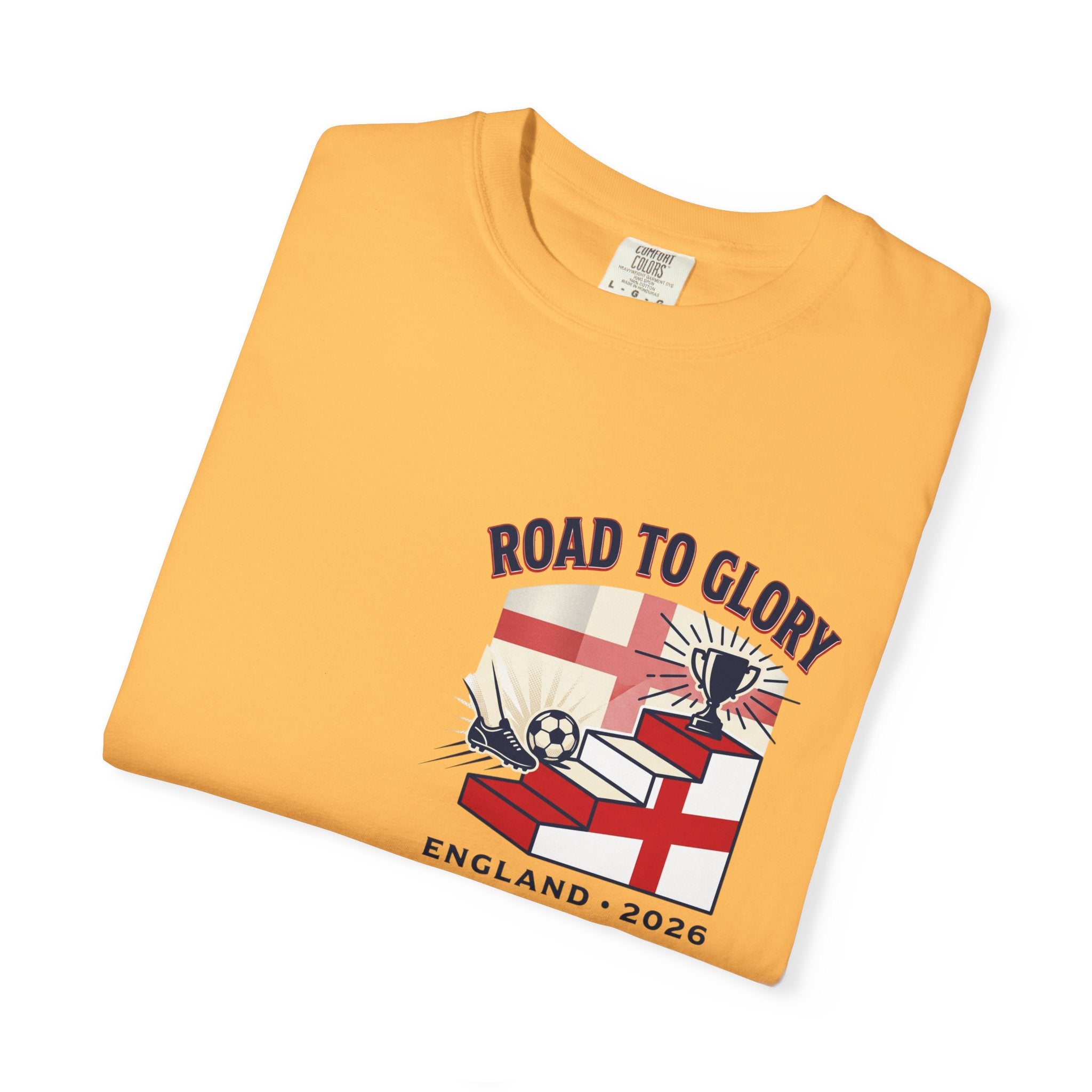 Road to Glory England 2026 Soccer Crest T-Shirt | Football Graphic Tee