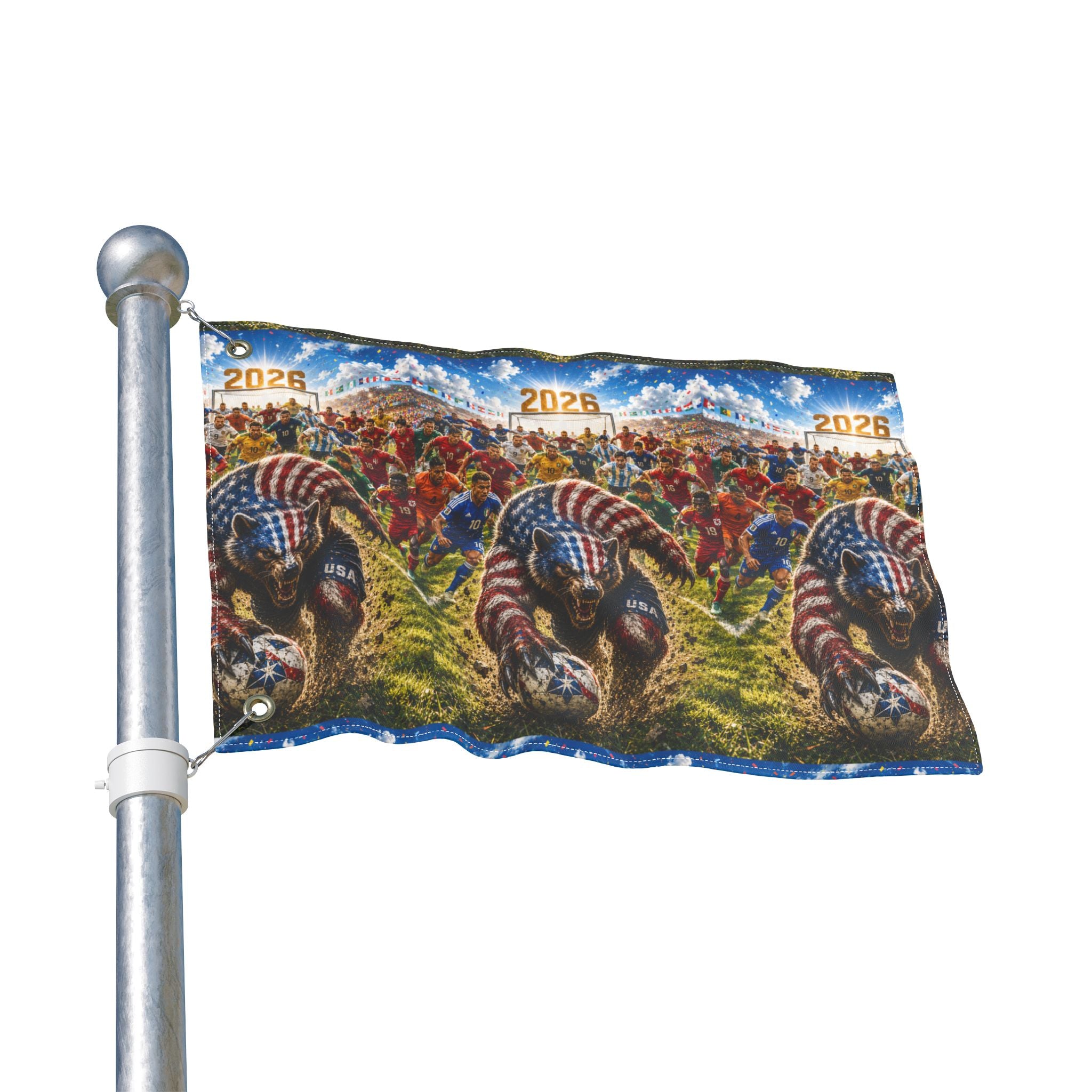 2026 USA Football Flag — Double-Sided Patriotic Gridiron Garden Flag