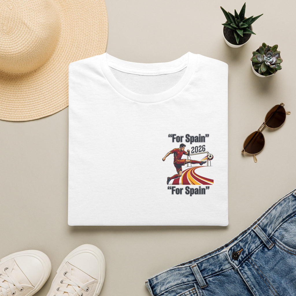 "For Spain" 2026 Soccer Player T-Shirt | Spanish Flag Stripes
