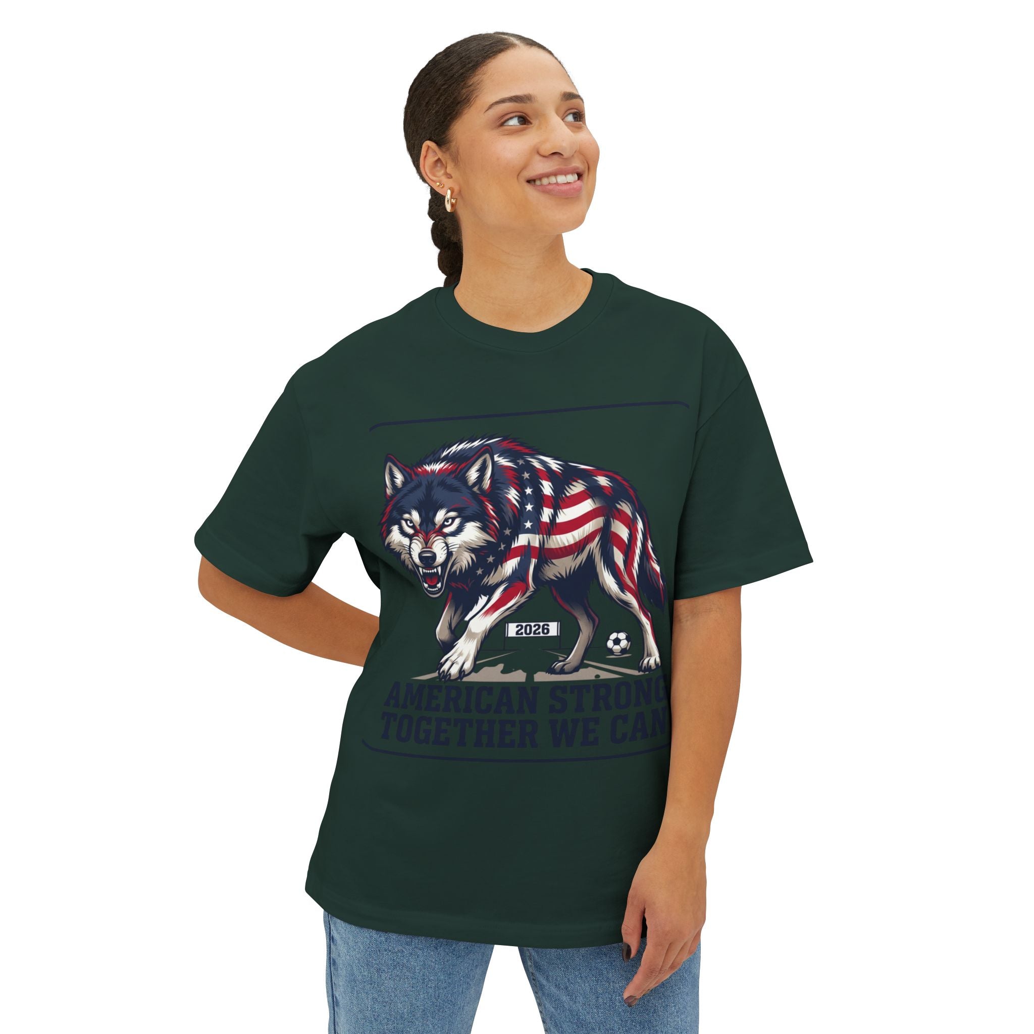 American Flag Wolf Together We Can Tee | Patriotic Shirt